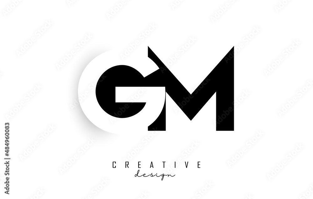 GM letters Logo with negative space design. Letter with geometric typography. GM letters Logo with negative space design. Letter with geometric typography.