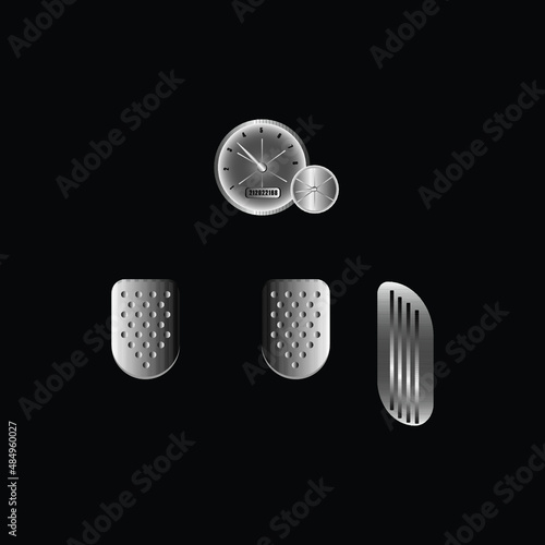 vector set three pedals,car manual transmision