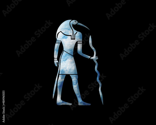 Thoth Egyptian God symbol Cloads icon Cloady logo illustration