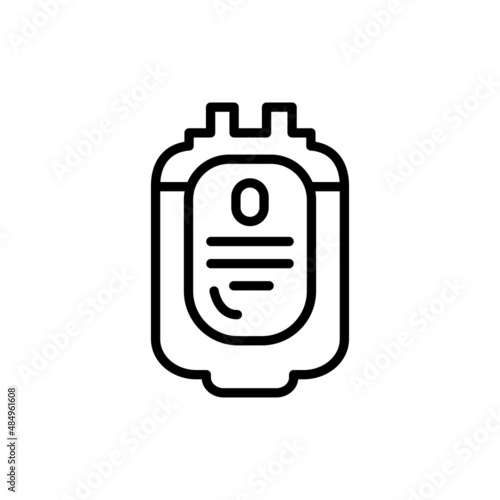 Donor blood type O line icon. Isolated vector element.