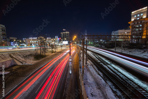 Wallpaper Mural night traffic in the city Torontodigital.ca