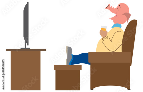 Pig Watching Television