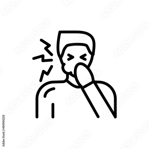 Nausea line icon. Isolated vector element.