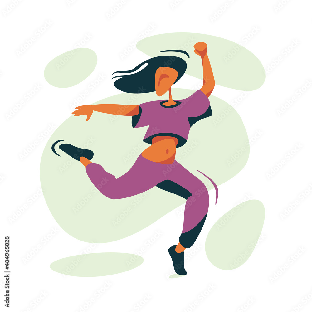Girl dancing, Illustration for a modern dance studio Girl dancing, Illustration for a modern dance studio