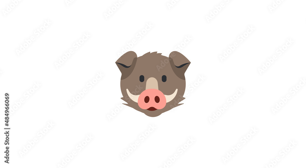 Wild boar wild pig, animal illustrations on white background Wild boar wild pig, animal illustrations on white background