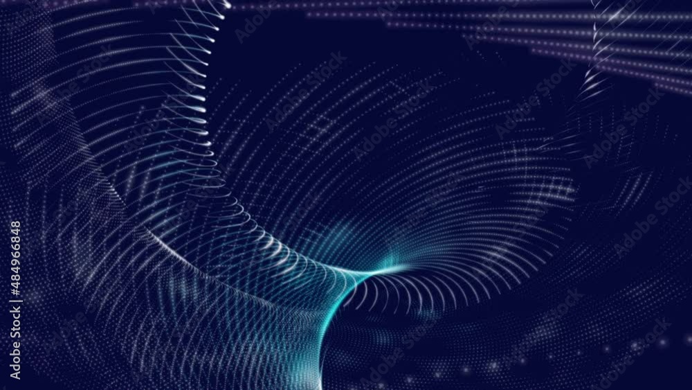 Abstract light blue and white waves curve and move smoothly in 3D space Abstract light blue and white waves curve and move smoothly in 3D space