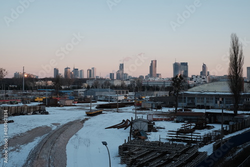 Warszawa - zimowa panorama miasta