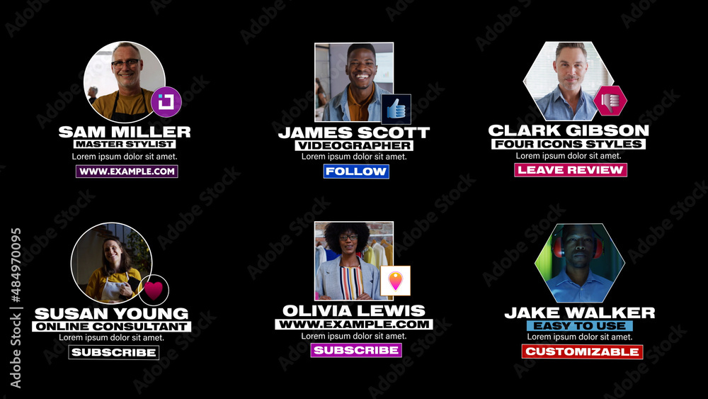 Social Media Profile Titles Stock Template | Adobe Stock