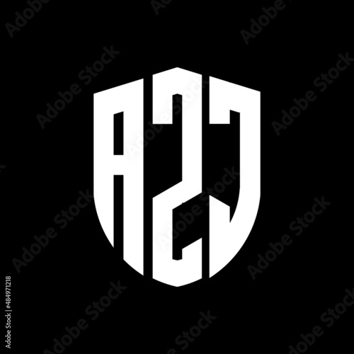 AZJ letter logo design. AZJ modern letter logo with black background. AZJ creative  letter logo. simple and modern letter logo. vector logo modern alphabet font overlap style. Initial letters AZJ   photo