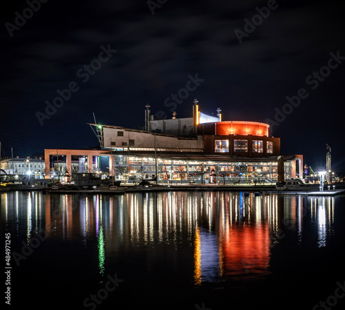 Göteborgsoperan in Gothenburg in the port at night