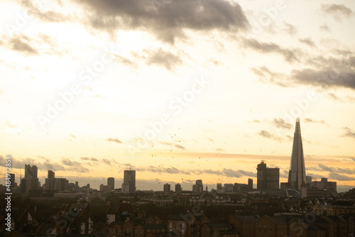 sunset over the city