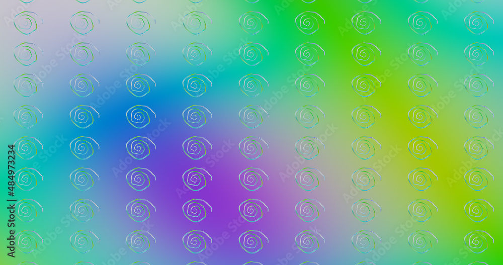 Render with colorful colorful background with spirals