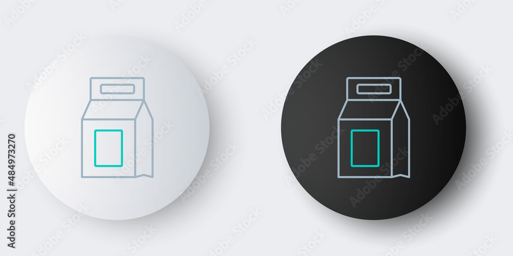 Line Laundry detergent for automatic wash machine icon isolated on grey background. Colorful outline concept. Vector Line Laundry detergent for automatic wash machine icon isolated on grey background. Colorful outline concept. Vector