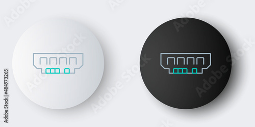 Line RAM, random access memory icon isolated on grey background. Colorful outline concept. Vector