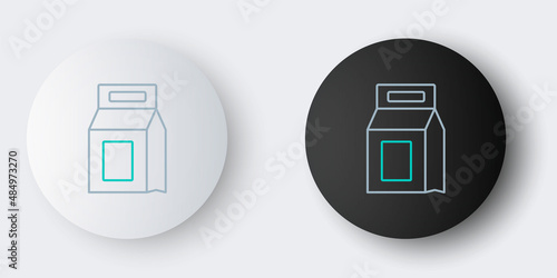 Line Laundry detergent for automatic wash machine icon isolated on grey background. Colorful outline concept. Vector