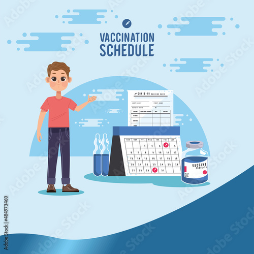 vaccination schedule lettering with patient