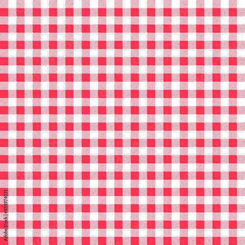Red tablecloth checkered seamless pattern, Easter background 