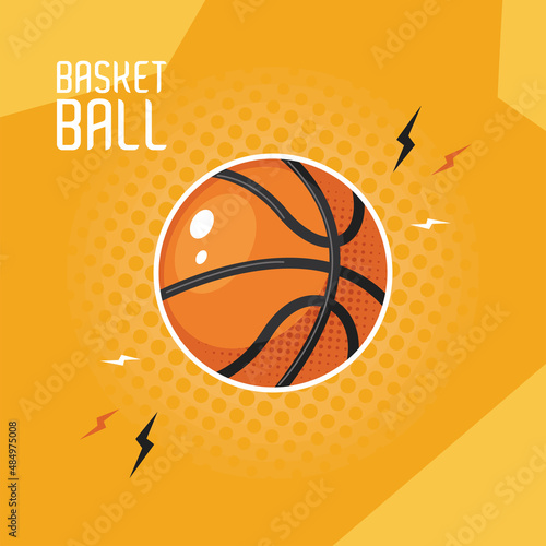 basketball lettering with balloon