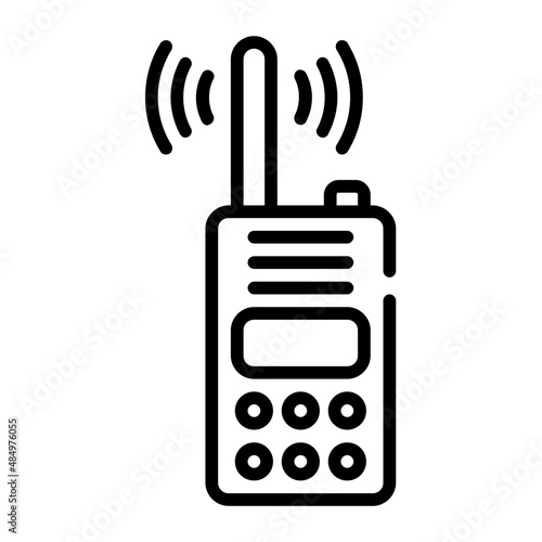 walkie talkie line icon photo