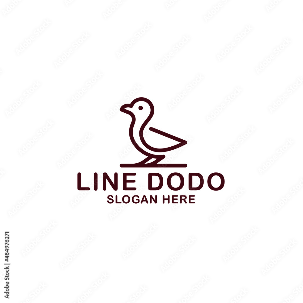 outline dodo bird. Duck logo vector illustration outline dodo bird. Duck logo vector illustration