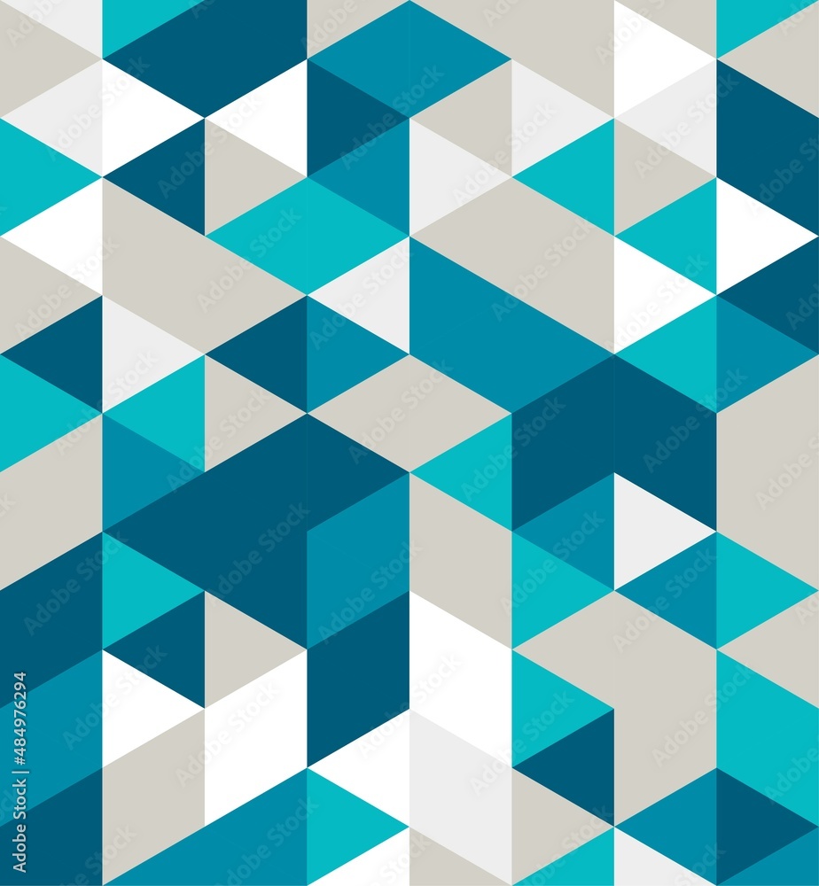 Obraz premium Blue, gray, and white abstract cubes or triangles background. Vector illustration.