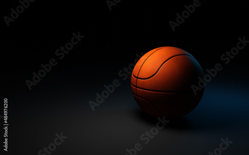 basketball ball on dark background. 3d render © M.a.u