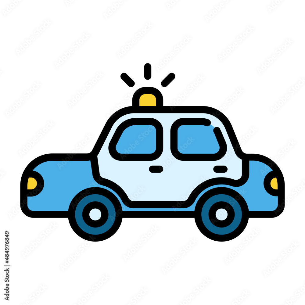 Fototapeta premium police car Color line icon