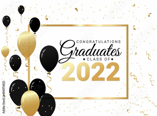 Congratulations graduates Class of 2022 vector illustration