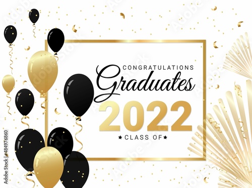 Congratulations graduates Class of 2022 vector illustration