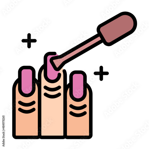 manicure nail Color line icon