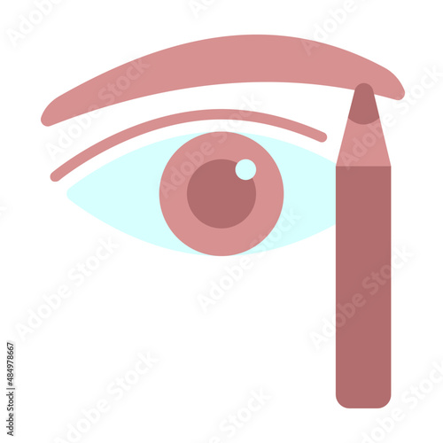 eyebrow pencil flat icon