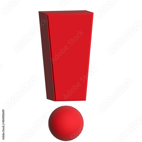 3D Exclamation Point Red Bevel Vector Ai File