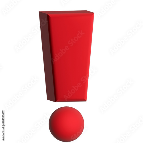 3D Exclamation Point Red Round Bevel Vector Ai File