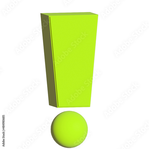 3D Exclamation Point Yellow Bevel Vector Ai File