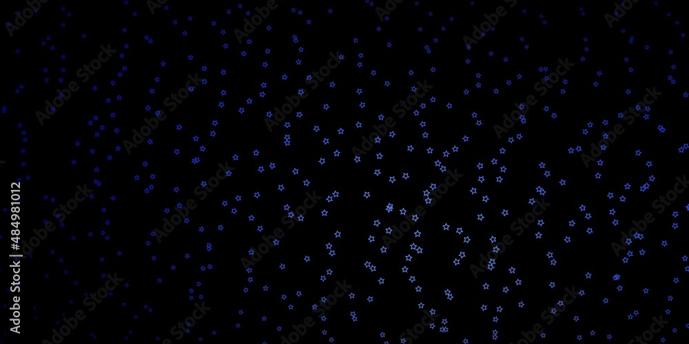 Dark BLUE vector texture with beautiful stars. Blur decorative design in simple style with stars. Pattern for new year ad, booklets.