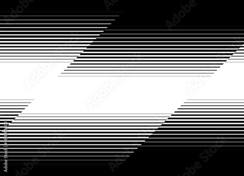 Modern black and white pattern of parallel broken lines with a smooth transition from black to white. Striped vector background