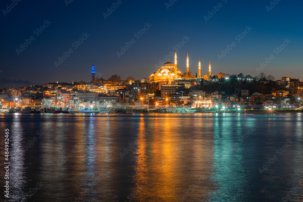 night view of the hagia sophia in istanbul