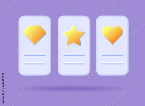 Pricing table design with three subscription plans icon. Tariff plans vector illustration. 3d vector illustration. Basic, standard, pro. UI UX interface design elements. Price list 3 options plans