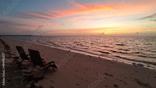 Amazing sunrise at Long Bay  Providenciales  Turks and Caicos Islands.