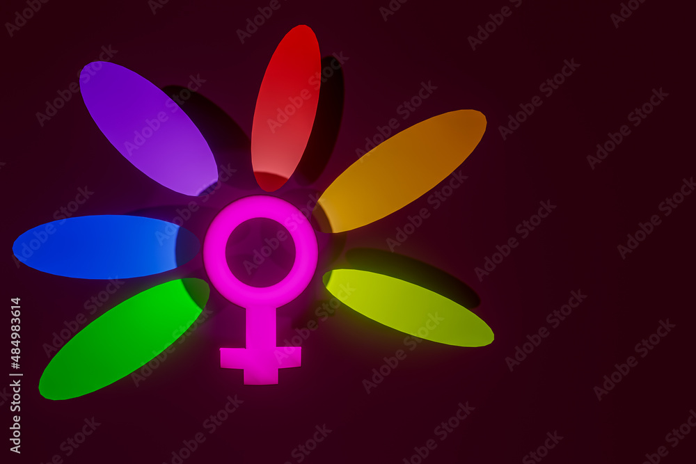 3D illustration of LGBT+ flower