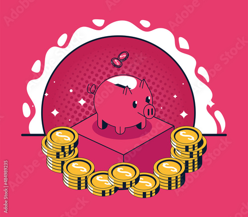 education loans piggy with money