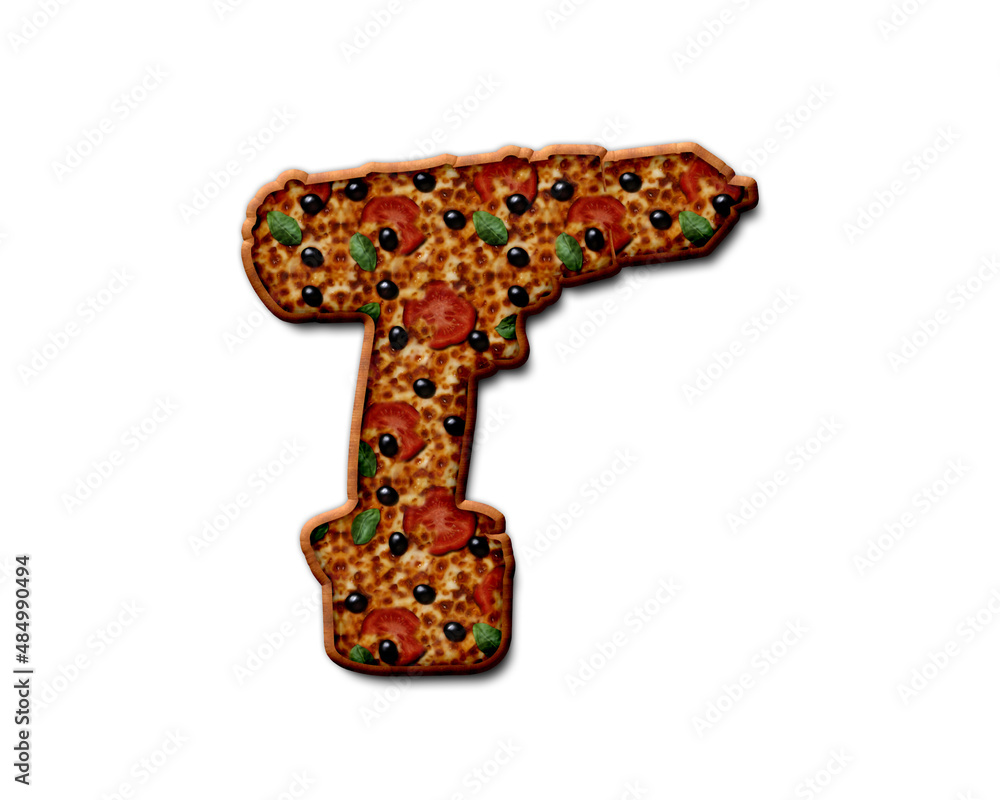 Carpenter Electrician Drill symbol Pizza icon food logo illustration