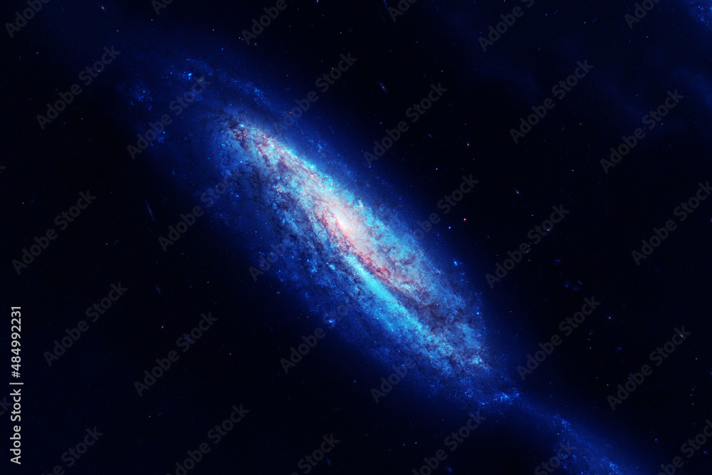 Fototapeta premium Beautiful blue galaxy. Elements of this image were furnished by NASA