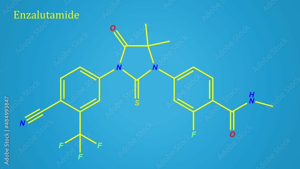 Enzalutamide, is a nonsteroidal antiandrogen medication which is used in the treatment of prostate cancer Enzalutamide, is a nonsteroidal antiandrogen medication which is used in the treatment of prostate cancer