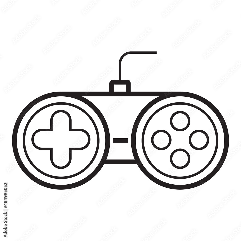 Gamepad Flat Icon Isolated On White Background Gamepad Flat Icon Isolated On White Background