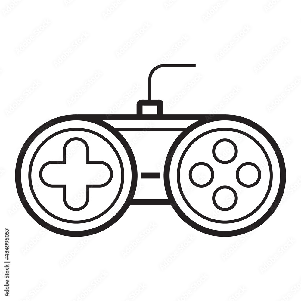Gamepad Flat Icon Isolated On White Background Gamepad Flat Icon Isolated On White Background