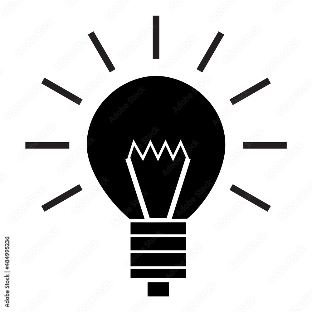 Lightbulb Flat Icon Isolated On White Background Lightbulb Flat Icon Isolated On White Background