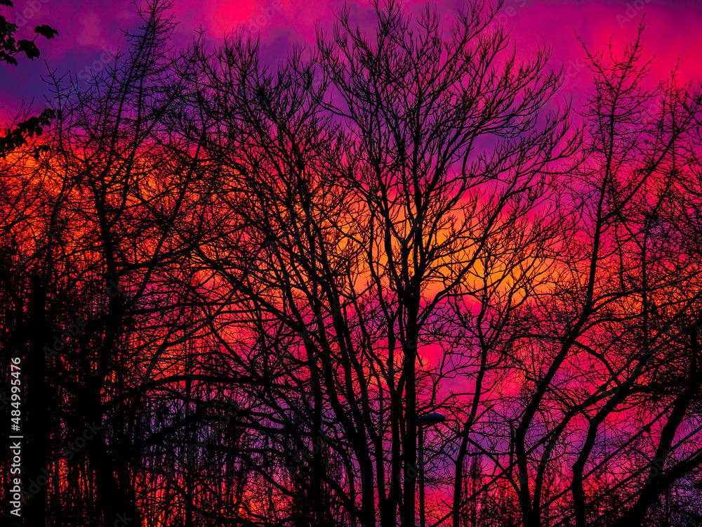 The colourful magic sunset