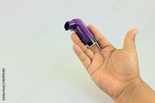 Obraz na plátně inhaler for people with asthma. medicine for bronchial tubes.