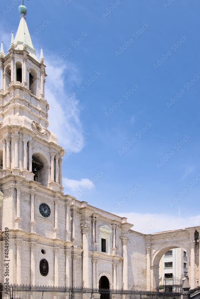 cathedral of arequipa. architecture of the city of arequipa. city center.